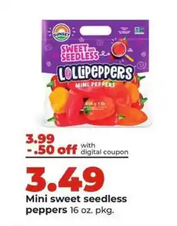 Hy-Vee Mini sweet seedless peppers offer