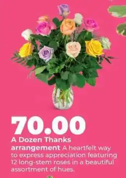 Hy-Vee A Dozen Thanks arrangement offer
