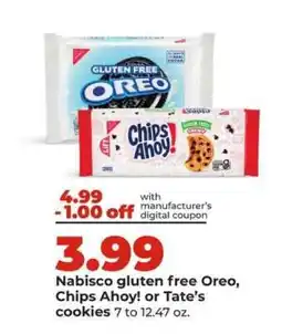 Hy-Vee Nabisco gluten free Oreo, Chips Ahoy! or Tate’s cookies offer