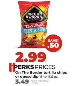 Hy-Vee On the Border tortilla chips or queso dip offer