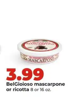 Hy-Vee BelGioioso mascarpone or ricotta offer