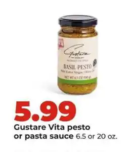 Hy-Vee Gustare Vita pesto or pasta sauce offer