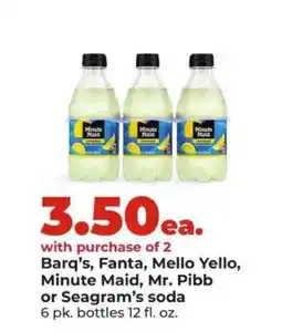 Hy-Vee Minute Maid, Mr. Pibb or Seagram’s soda offer