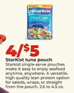 Hy-Vee Starkist Tuna Pouch offer