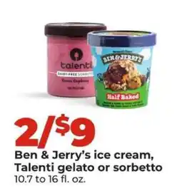 Hy-Vee Ben & Jerry's ice cream, Talenti gelato or sorbetto offer