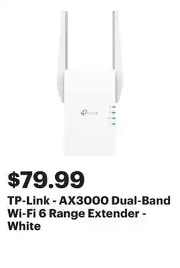 Best Buy TP-Link - AX3000 Dual-Band Wi-Fi 6 Range Extender - White offer