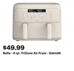 Best Buy Bella - 4-qt. TriZone Air Fryer - Oatmilk offer