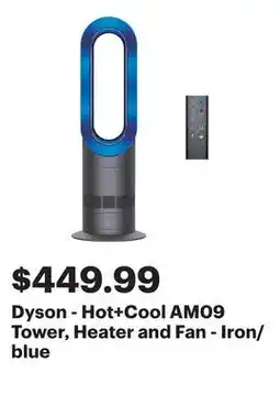 Best Buy Dyson - Hot+Cool AM09 Tower, Heater and Fan - Iron/blue offer