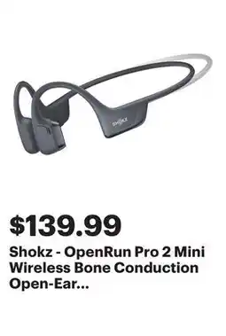 Best Buy Shokz - OpenRun Pro 2 Mini Wireless Bone Conduction Open-Ear Bluetooth Sports Headphones - Black offer