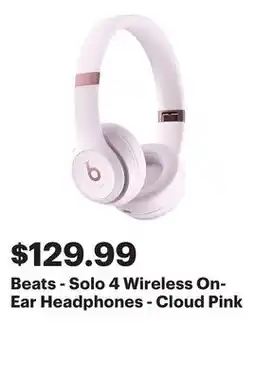 Best Buy Beats - Solo 4 Wireless On-Ear Headphones - Cloud Pink offer