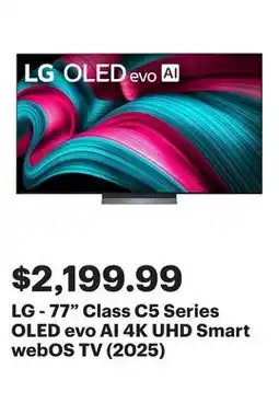 Best Buy LG - 77 Class C5 Series OLED evo AI 4K UHD Smart webOS TV (2025) offer