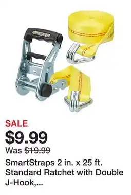 Tractor Supply Company SmartStraps 2 in. x 25 ft. Standard Ratchet with Double J-Hook, 1,667 lb., Yellow offer