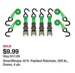 Tractor Supply Company SmartStraps 10 ft. Padded Ratchets, 500 lb., Green, 4 pk offer