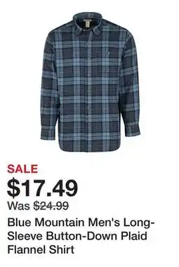 Tractor Supply Company Blue Mountain Men's Long-Sleeve Button-Down Plaid Flannel Shirt offer