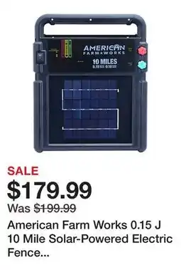 Tractor Supply Company American Farm Works 0.15 J 10 Mile Solar-Powered Electric Fence Energizer offer