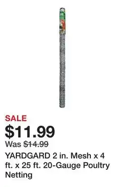 Tractor Supply Company YARDGARD 2 in. Mesh x 4 ft. x 25 ft. 20-Gauge Poultry Netting offer