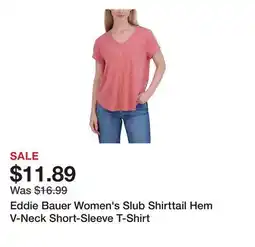 Tractor Supply Company Eddie Bauer Women's Slub Shirttail Hem V-Neck Short-Sleeve T-Shirt offer