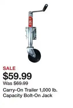 Tractor Supply Company Carry-On Trailer 1,000 lb. Capacity Bolt-On Jack offer
