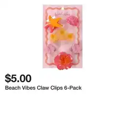 Five Below Beach Vibes Claw Clips 6-Pack offer