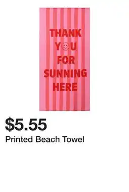 Five Below Printed Beach Towel offer