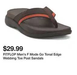 Marshalls FITFLOP Men's F Mode Go Tonal Edge Webbing Toe Post Sandals offer