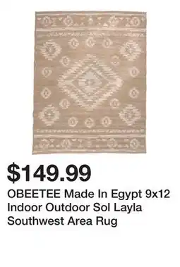 Marshalls OBEETEE Made In Egypt 9x12 Indoor Outdoor Sol Layla Southwest Area Rug offer