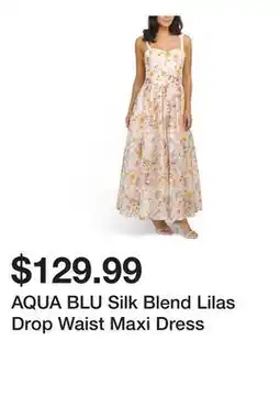 Marshalls AQUA BLU Silk Blend Lilas Drop Waist Maxi Dress offer