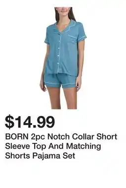 Marshalls BORN 2pc Notch Collar Short Sleeve Top And Matching Shorts Pajama Set offer