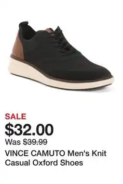 Marshalls VINCE CAMUTO Men's Knit Casual Oxford Shoes offer