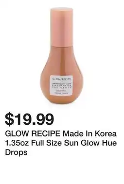 Marshalls GLOW RECIPE Made In Korea 1.35oz Full Size Sun Glow Hue Drops offer