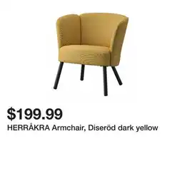 Ikea HERRÅKRA Armchair, Diseröd dark yellow offer