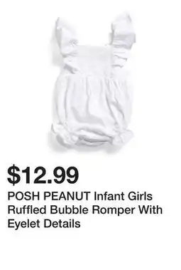 Marshalls POSH PEANUT Infant Girls Ruffled Bubble Romper With Eyelet Details offer