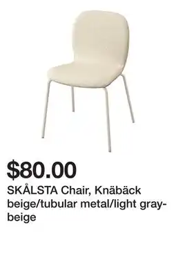 Ikea SKÅLSTA Chair, Knäbäck beige/tubular metal/light gray-beige offer