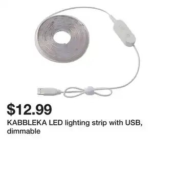 Ikea KABBLEKA LED lighting strip with USB, dimmable offer