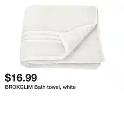 Ikea BROKGLIM Bath towel, white offer