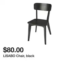 Ikea LISABO Chair, black offer