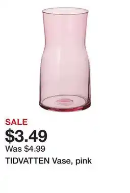 Ikea TIDVATTEN Vase, pink offer