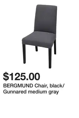 Ikea BERGMUND Chair, black/Gunnared medium gray offer