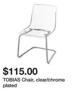 Ikea TOBIAS Chair, clear/chrome plated offer