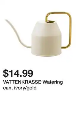 Ikea VATTENKRASSE Watering can, ivory/gold offer