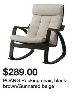 Ikea POÄNG Rocking chair, black-brown/Gunnared beige offer