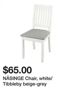 Ikea NÄSINGE Chair, white/Tibbleby beige-grey offer