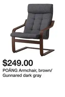 Ikea POÄNG Armchair, brown/Gunnared dark gray offer