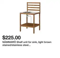 Ikea NÄMMARÖ Shelf unit for sink, light brown stained/stainless steel outdoor offer