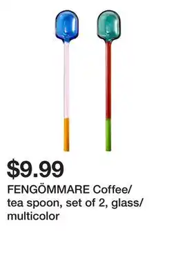 Ikea FENGÖMMARE Coffee/tea spoon, set of 2, glass/multicolor offer