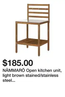 Ikea NÄMMARÖ Open kitchen unit, light brown stained/stainless steel outdoor, 31 1/2x24 3/8 offer