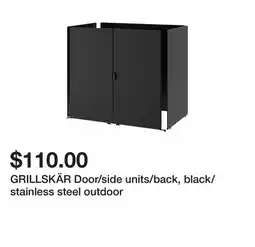 Ikea GRILLSKÄR Door/side units/back, black/stainless steel outdoor offer
