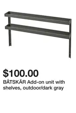 Ikea BÅTSKÄR Add-on unit with shelves, outdoor/dark gray offer