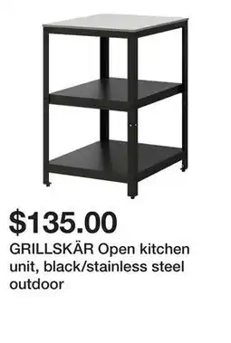 Ikea GRILLSKÄR Open kitchen unit, black/stainless steel outdoor offer