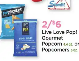 Heinen's Live Love Pop! Gourmet Popcorn 4.4 OZ. or Popcorners 5 OZ offer